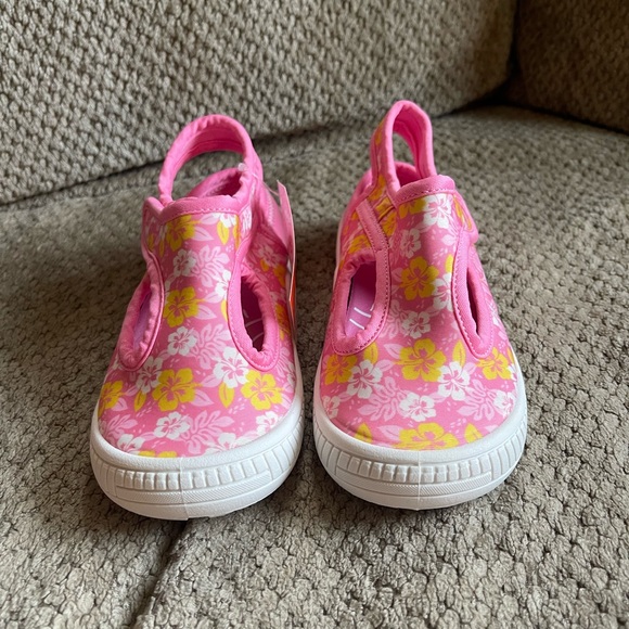 oomphies Other - Oomphies Pink and Yellow Floral Kids Sandals